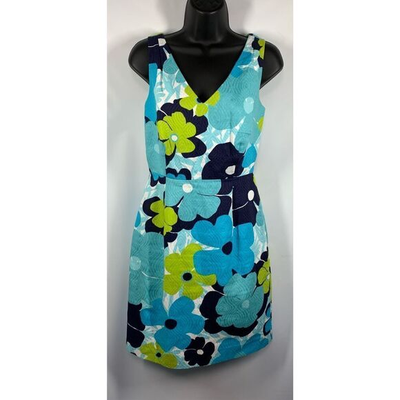 Lilly Pulitzer Kiki dress Shorely Blue Pop Goes The Floral Jacquard Shift Size 2 - Picture 3 of 14